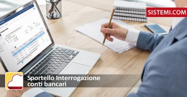 Sportello Interrogazione conti bancari, per automatizzare la registrazione in contabilità dei movimenti bancari